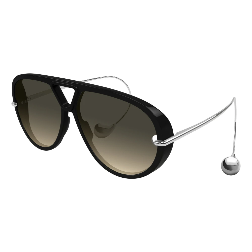Bottega Veneta Women's Black Oversized Acetate Sunglasses With Metal Detail