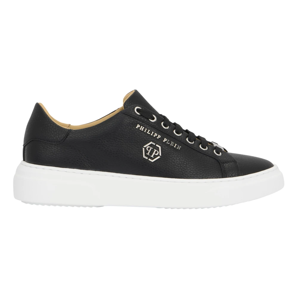 Philipp Plein Leder Lo-Top Sneakers Hexagon unisex Schoenen Zwart