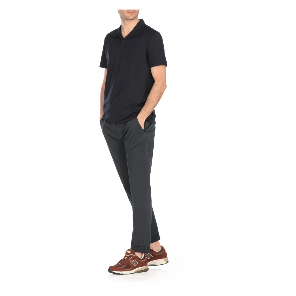 Dondup Blauw Katoenen Poloshirt Kraag Korte Mouwen Blue Heren