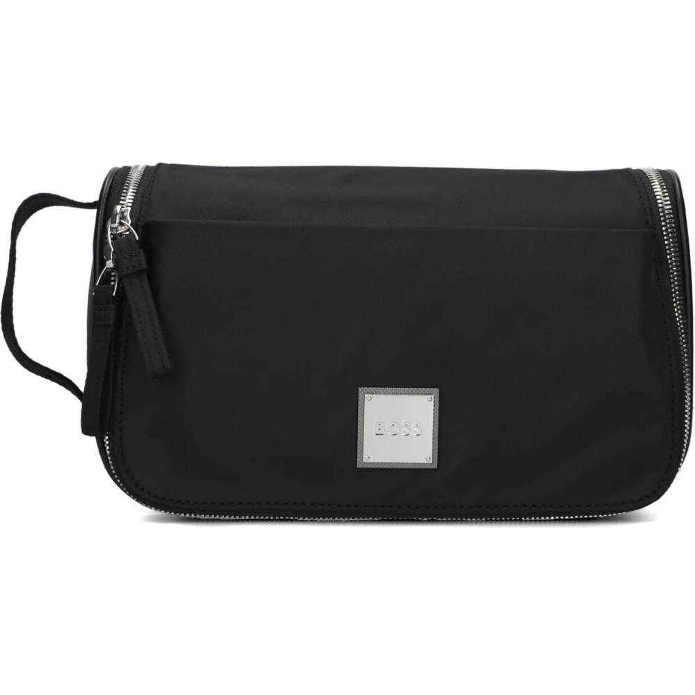 Hugo Boss Lennon Washbag in Zwart Textiel Black Heren