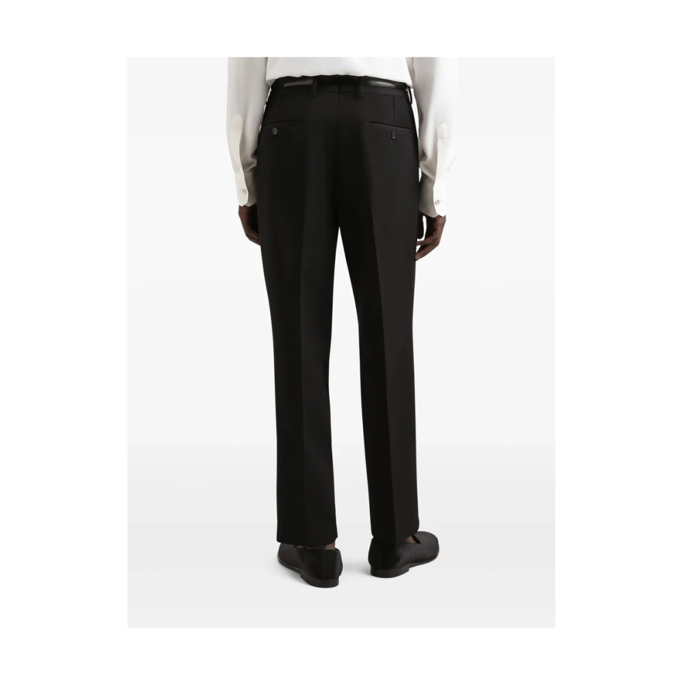 Dolce & Gabbana Zwarte broek met knopen en zakken Black Heren