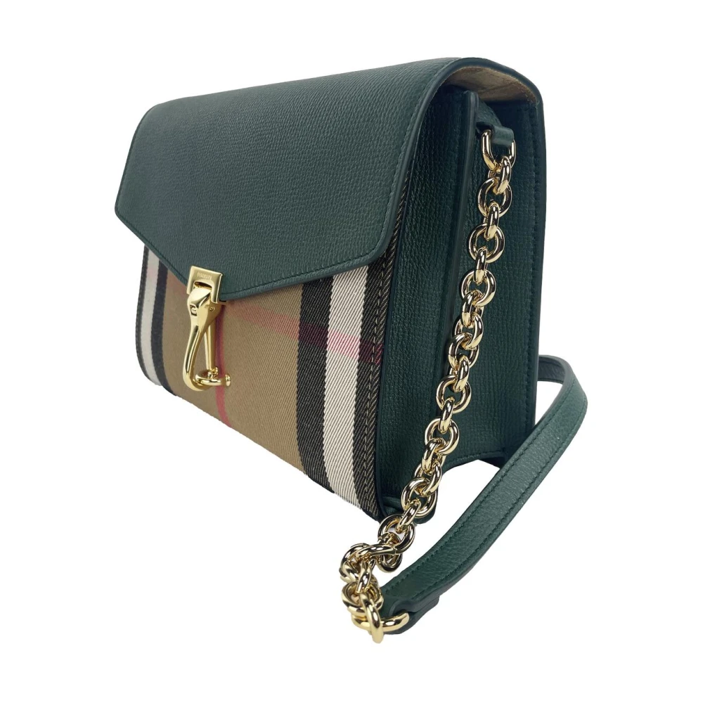 Burberry Groene Check Leren Crossbody Tas Multicolor Dames