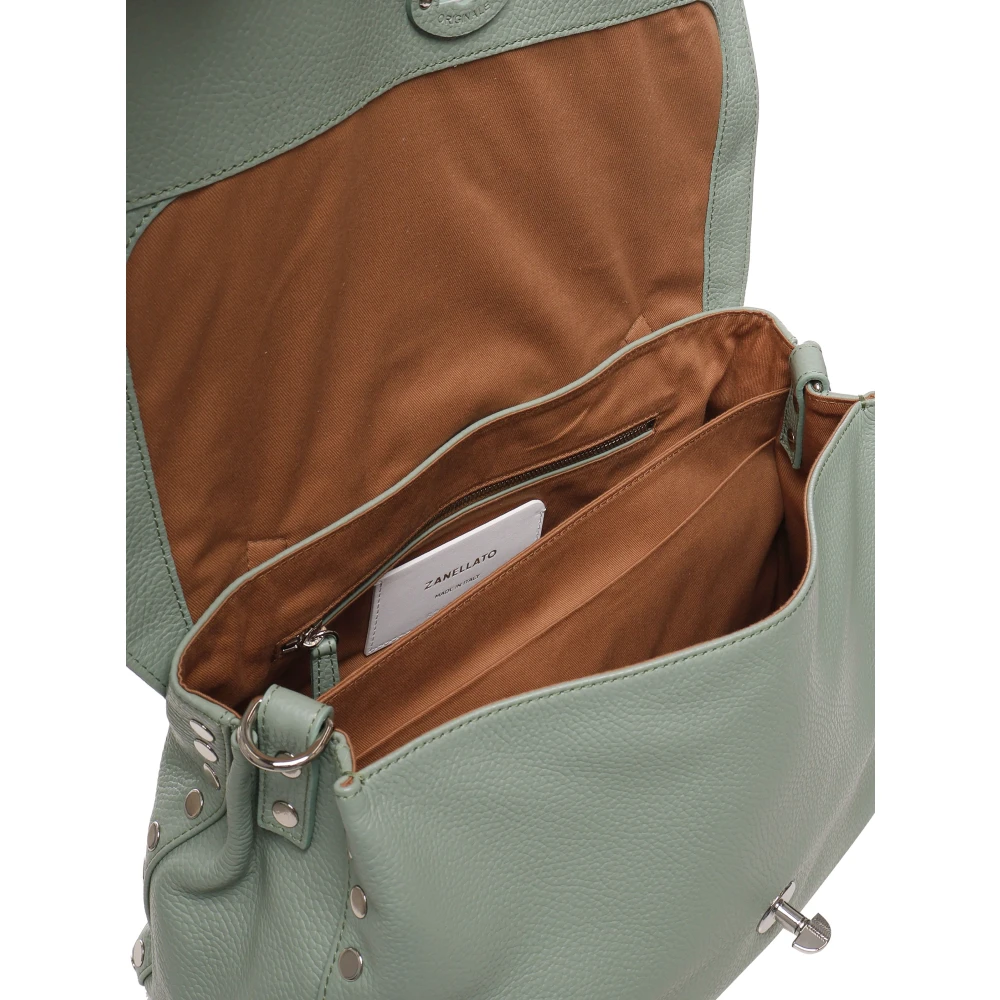 Zanellato Leren schoudertas met binnenzak Green Dames