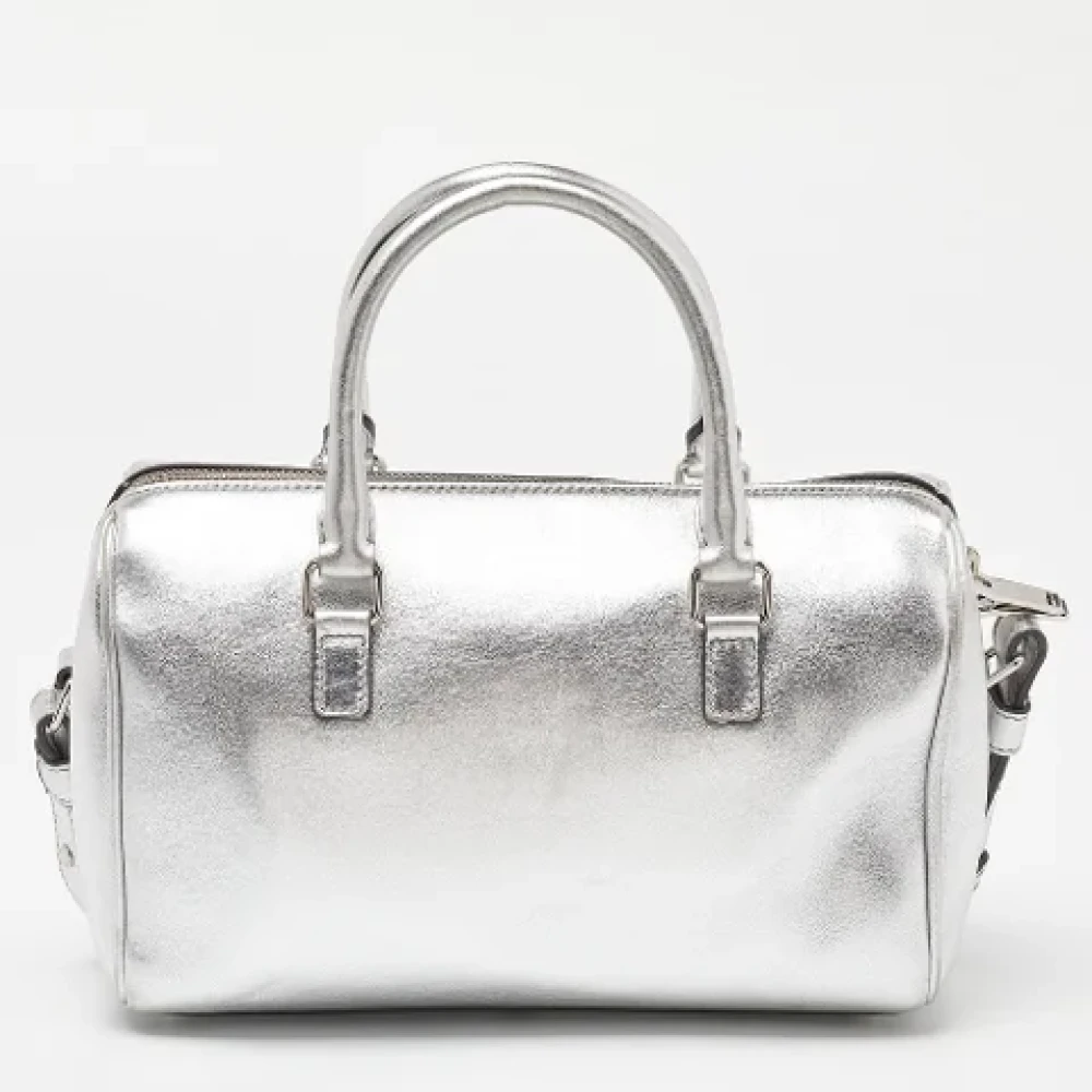 Yves Saint Laurent Vintage Pre-owned Leather handbags Gray Dames