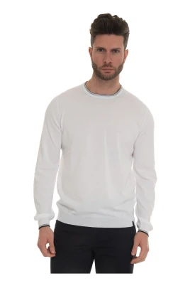 Kontrast Trim Rundhalsad Pullover