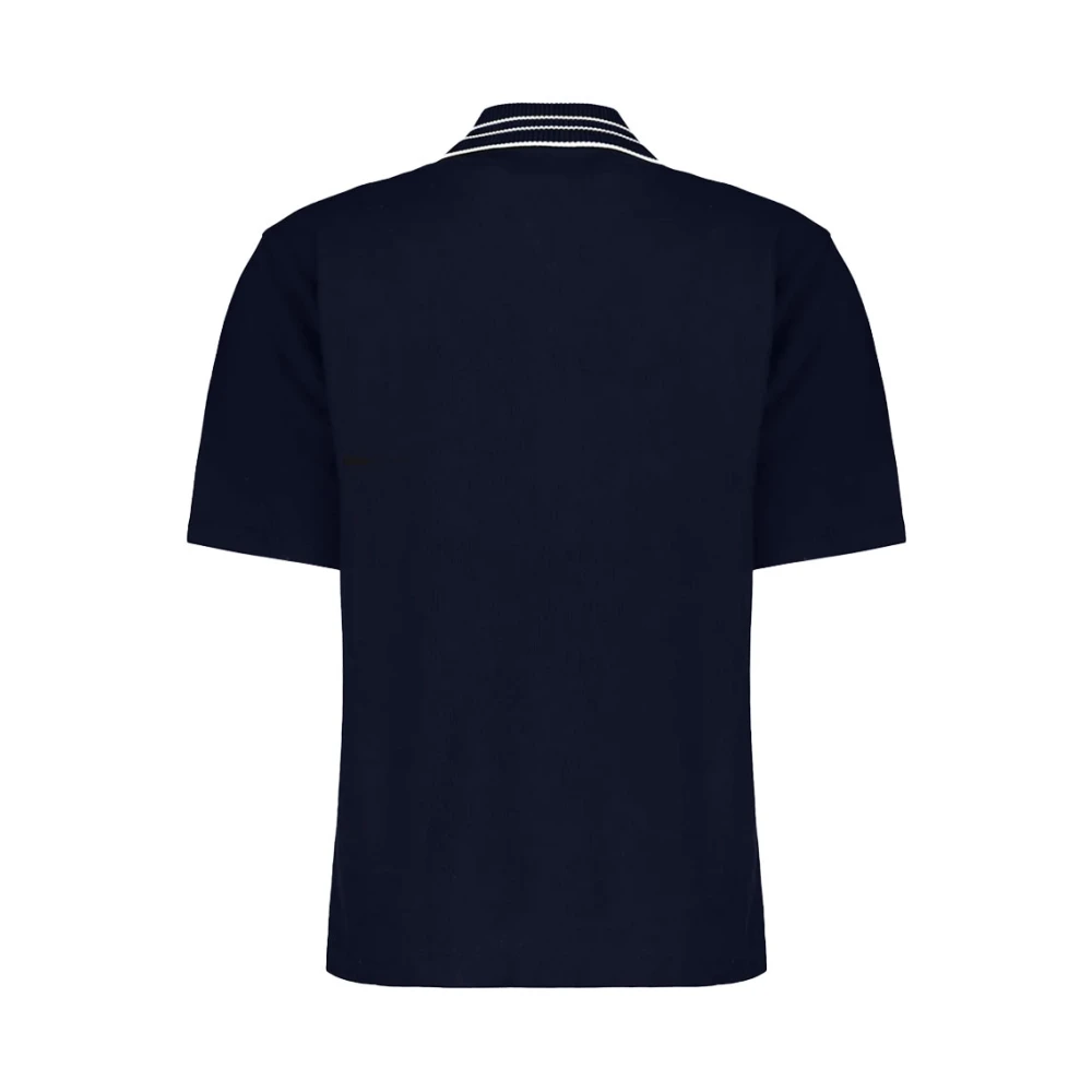 Moncler Polo T-Shirt Boxy Fit Blue Dames