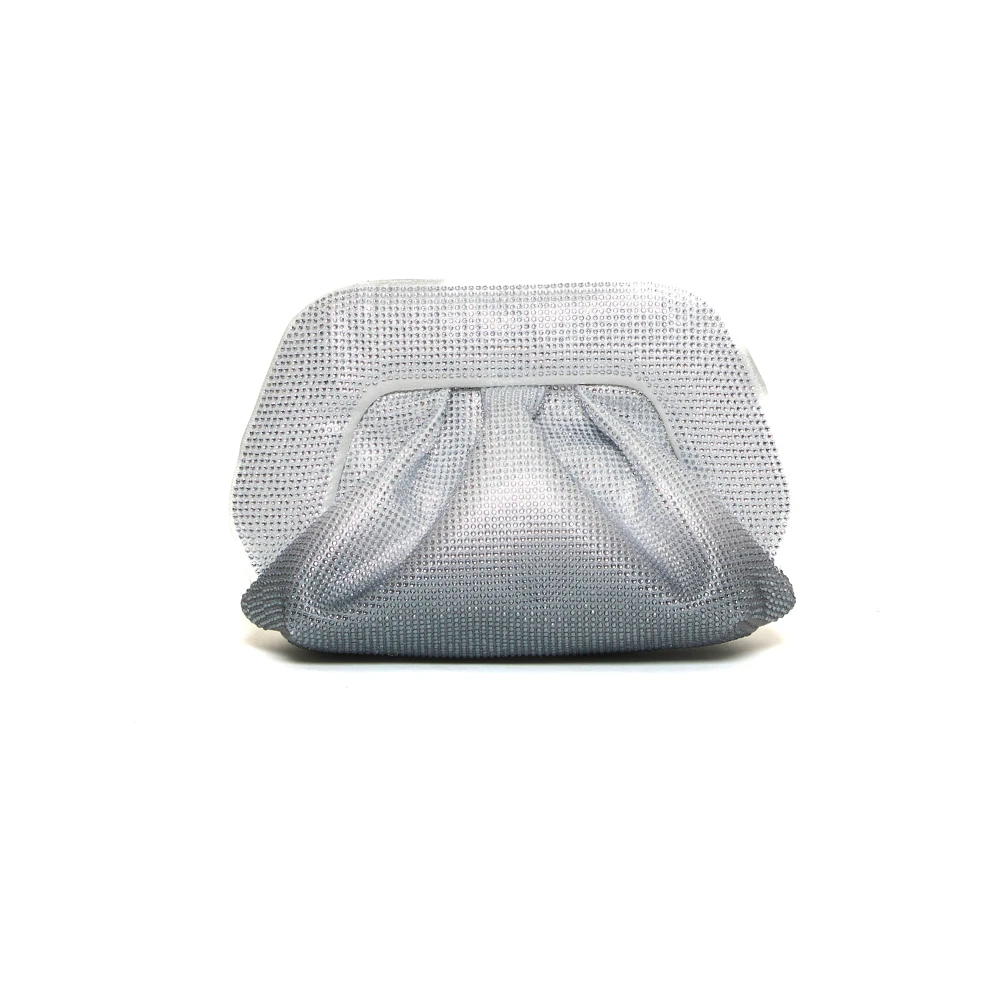 THEMOIRè Zilveren Rook Clutch Tas Gray Dames