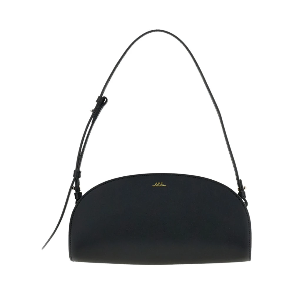 A.p.c. Kvinno Svart Väskor Dam, One Size, Läder, Demi-Lune Axelremsväska