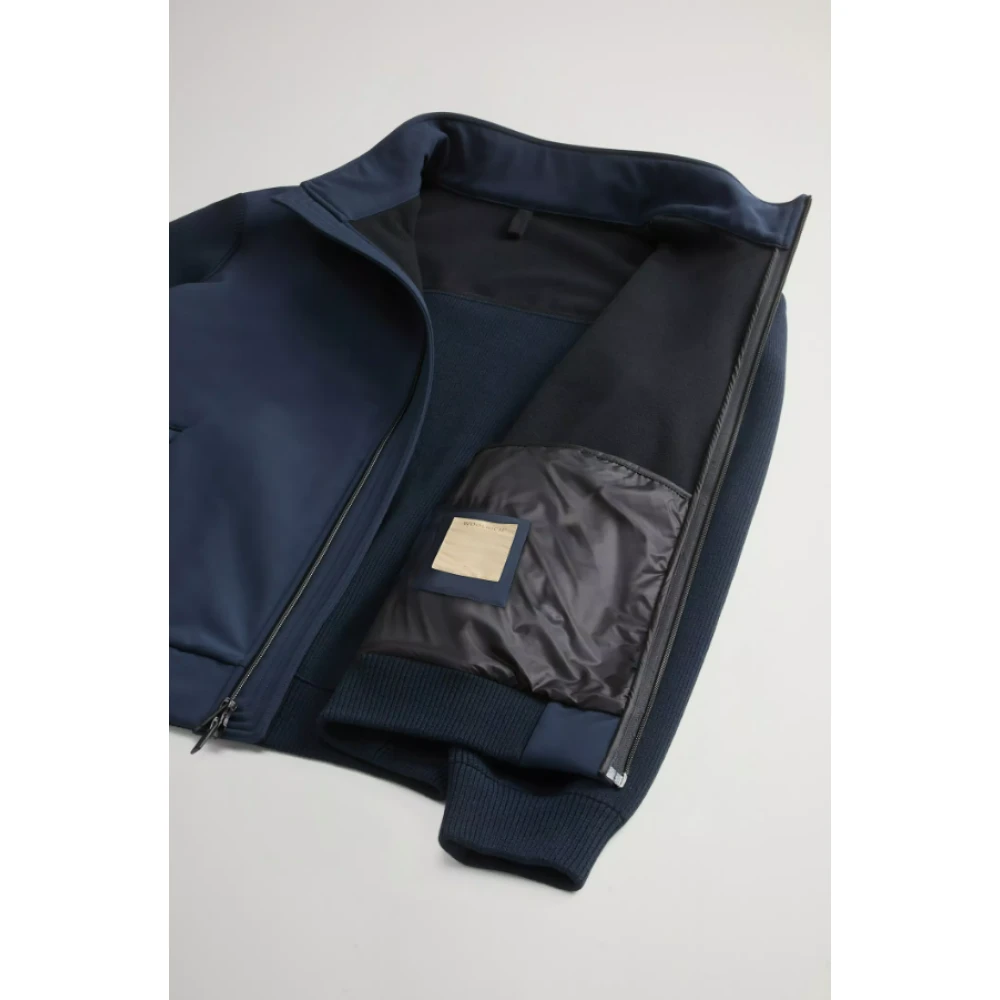 Woolrich Blauwe Tech Softshell Ritsjas Waterdicht Blue Heren