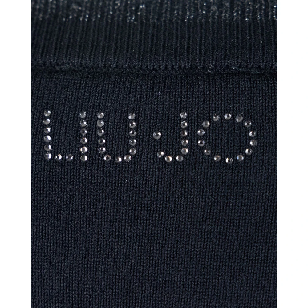 Liu Jo Zwarte trui met lurex details Black Dames