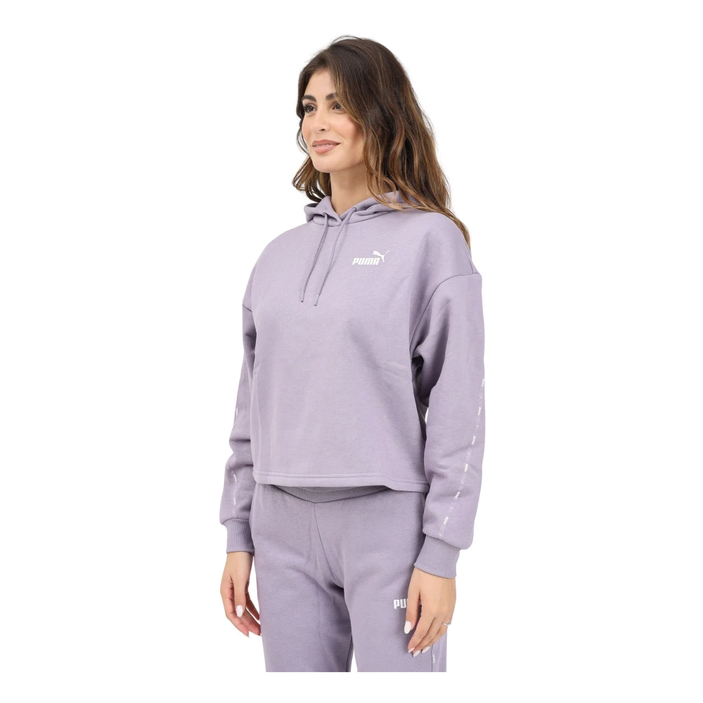 Puma Paarse hoodie met tape detail Purple Dames