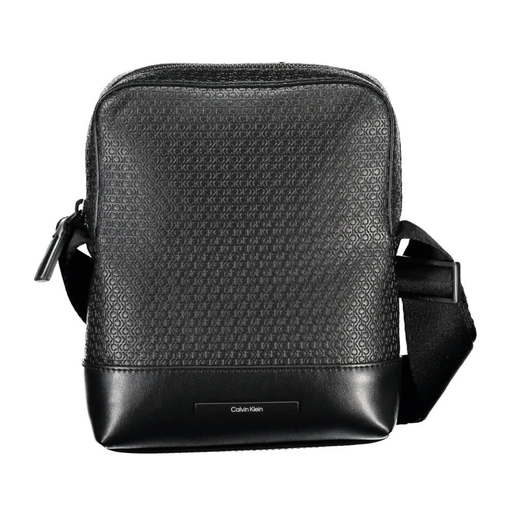 Calvin Klein Elegante zwarte schoudertas met contrasterende accenten Black Heren