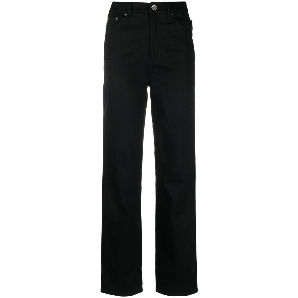 Rotate Birger Christensen Twill High Rise Broek Black Dames