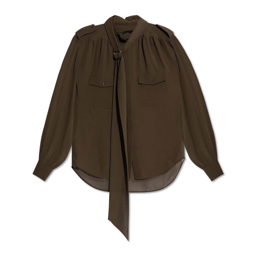 Chloé Zijden shirt met zakken Green Dames