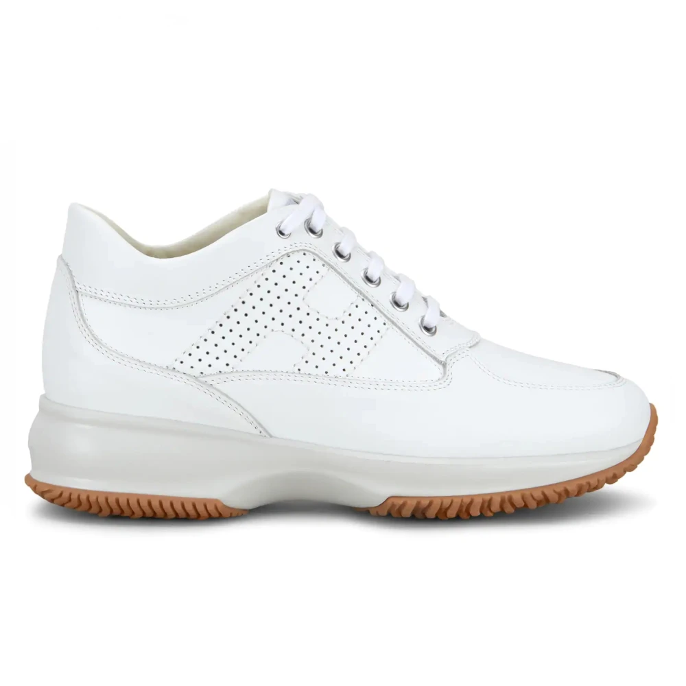 Hogan Women's White Sneakers,, Leather Interactive Trainers Size 5