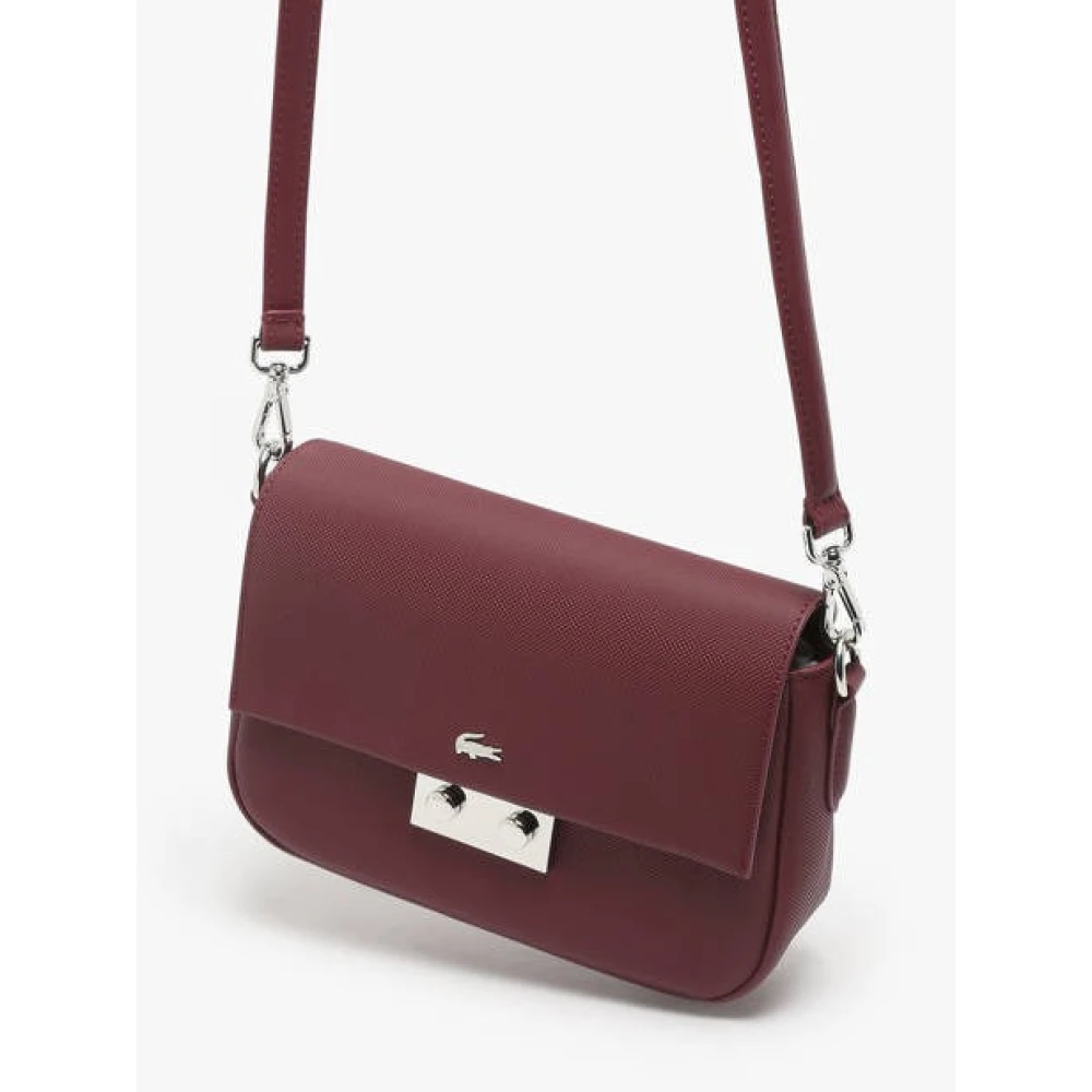 Lacoste Daily City Schoudertas Espresso Red Dames