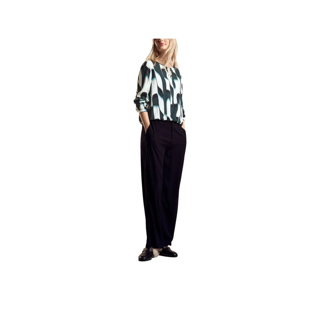 Street One Groene Viscose Abstract Print Blouse Green Dames