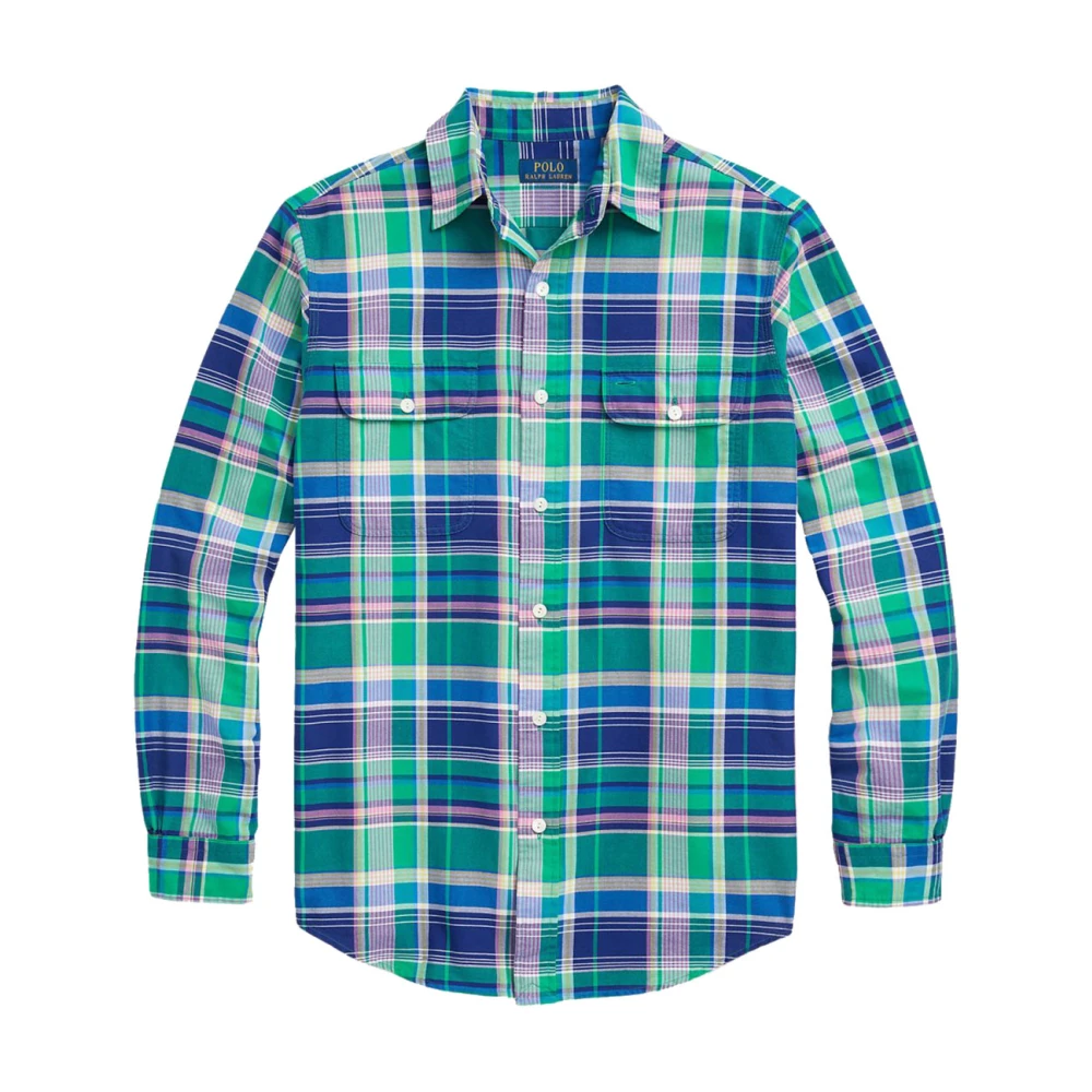 Polo Ralph Lauren Groen Marineblauw Multi Shirt Multicolor Heren