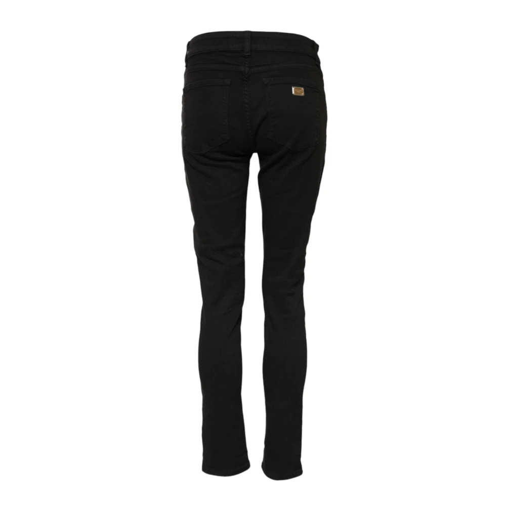 Dolce & Gabbana Women's Black Skinny Mid Waist Denim Jeans