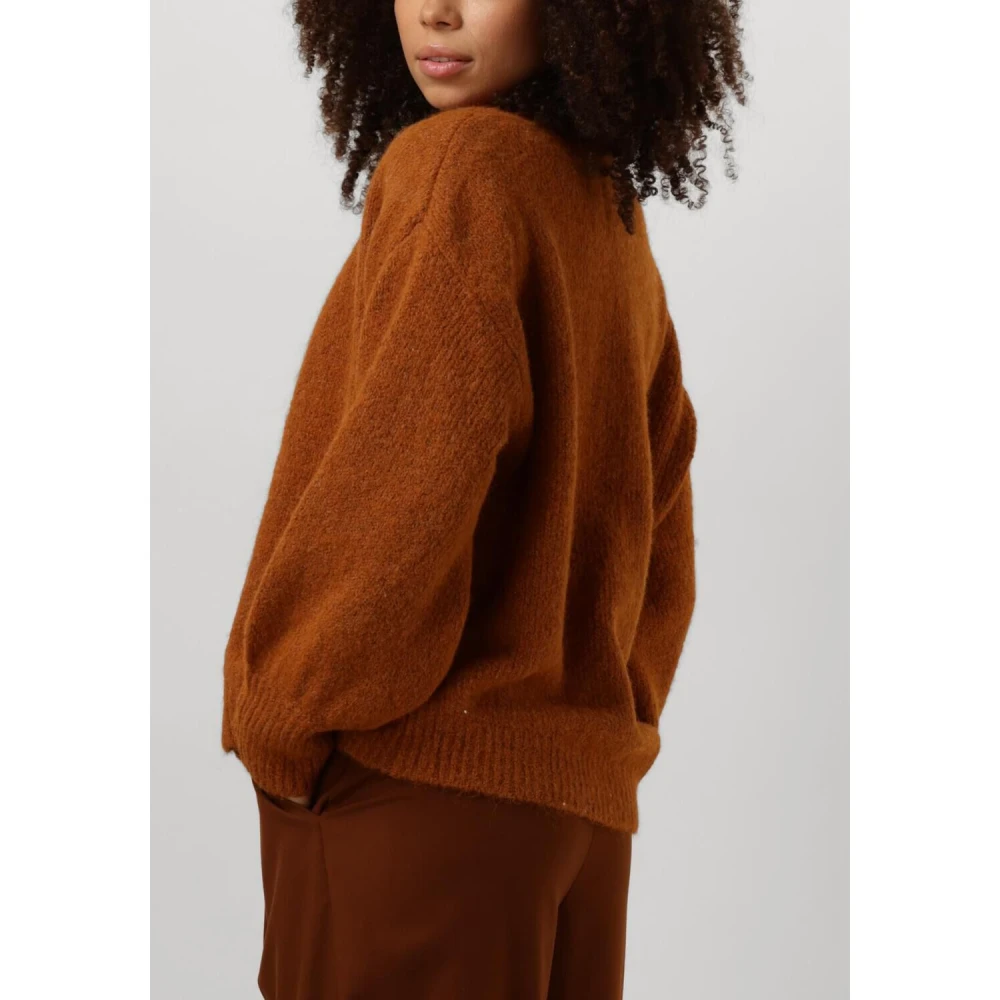 Summum Woman Rode Puff Sleeve Cardigan Gezellige Gebreide Red Dames