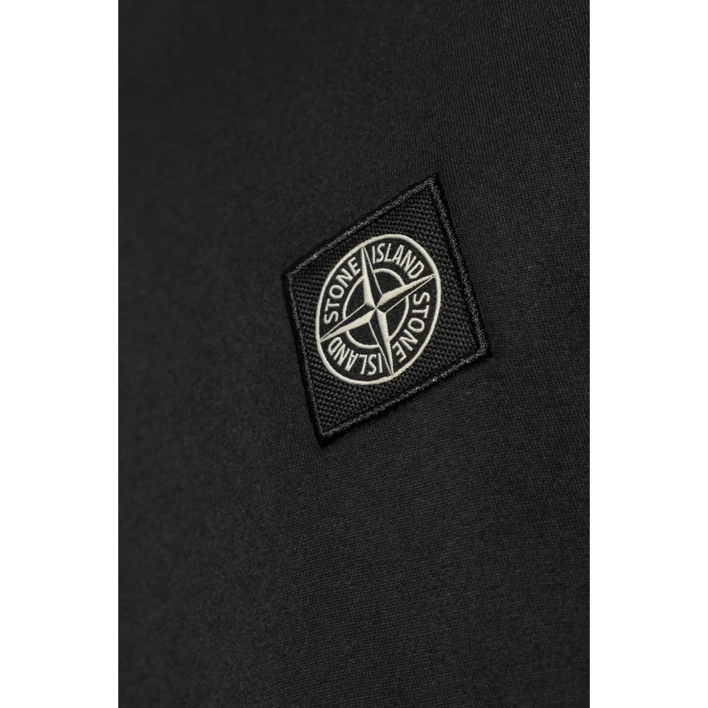 Stone Island Logo T-Shirt Black Heren