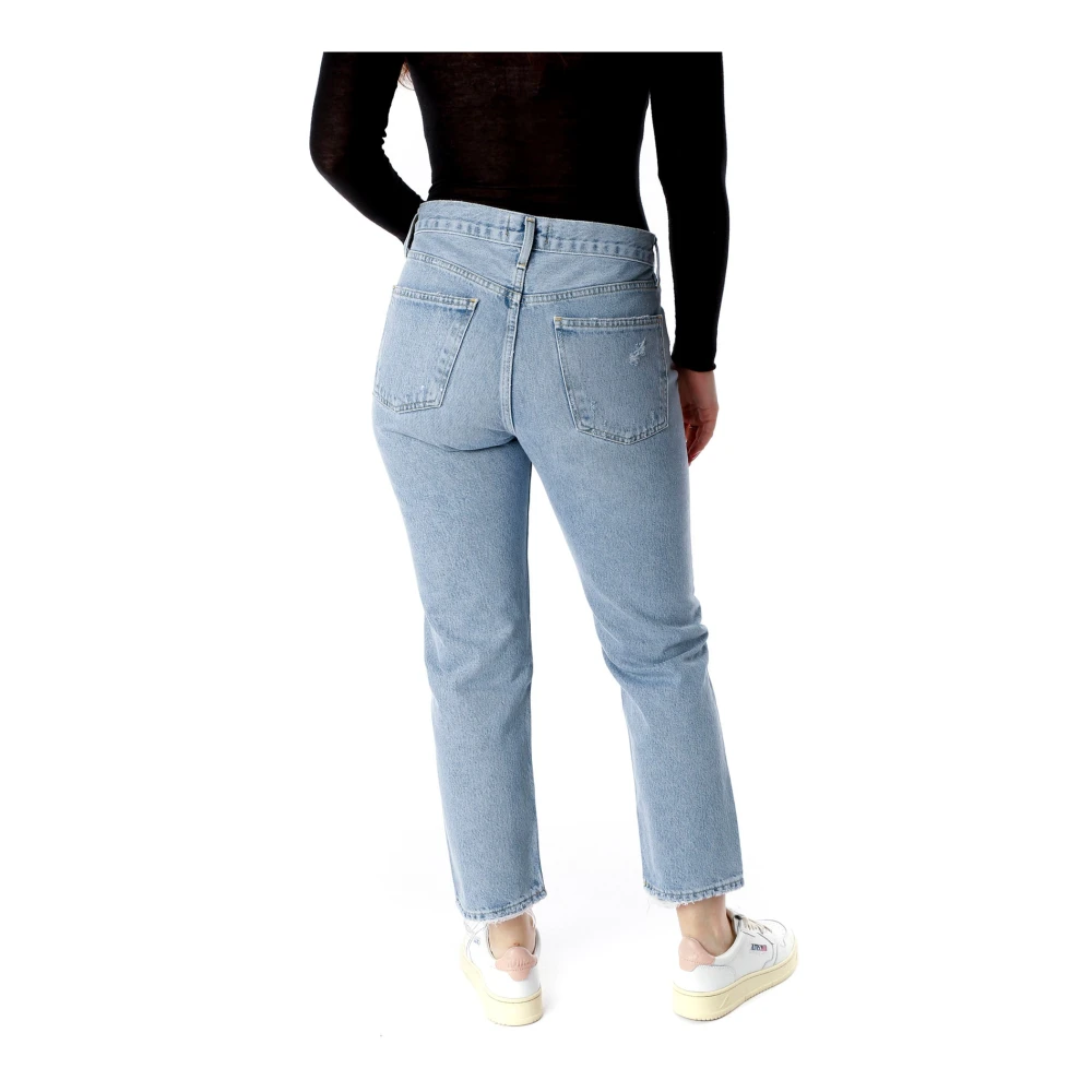 Agolde Cropped Straight Fit Jeans Blue Dames