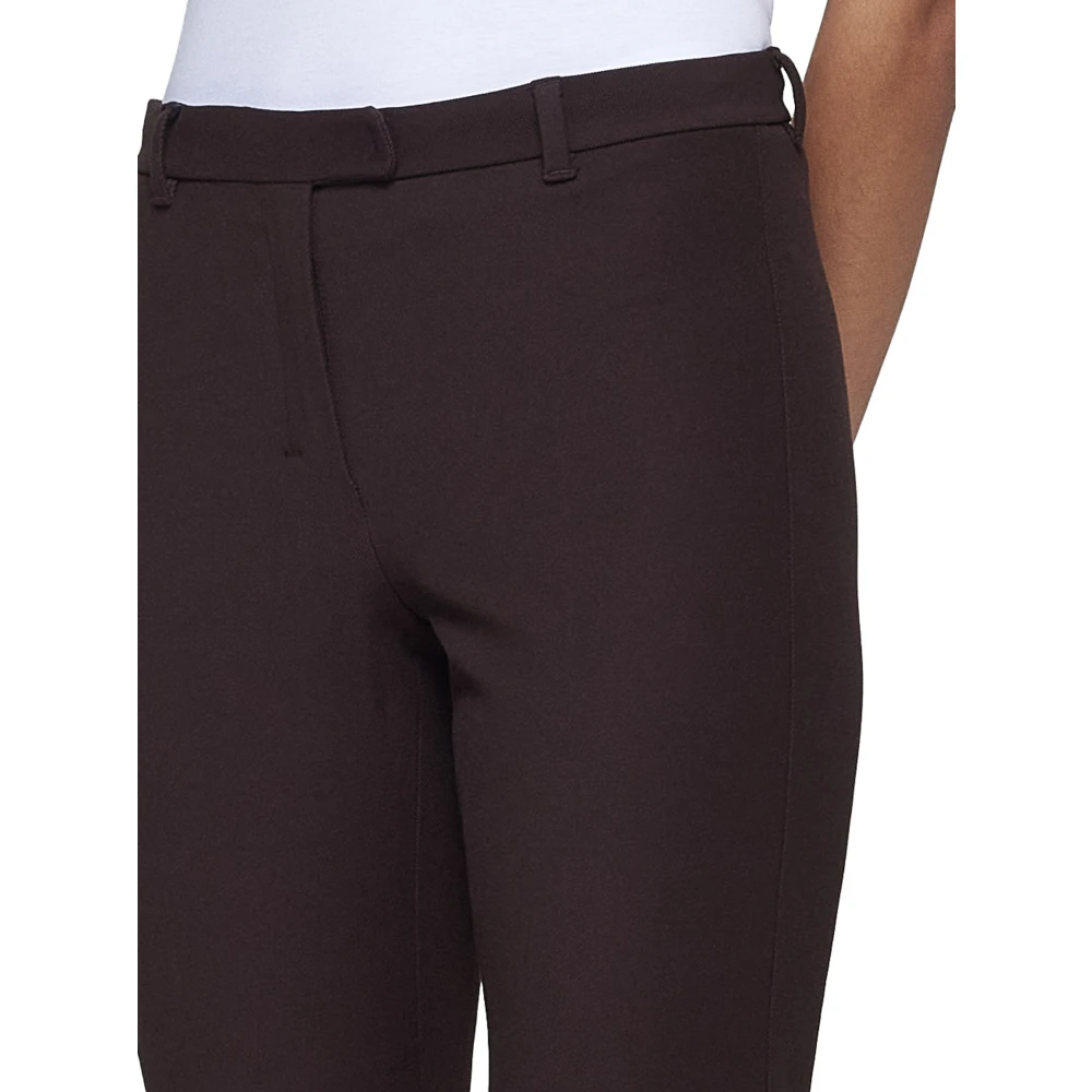 Max Mara Bordeaux Stretch Katoen Broek Brown Dames