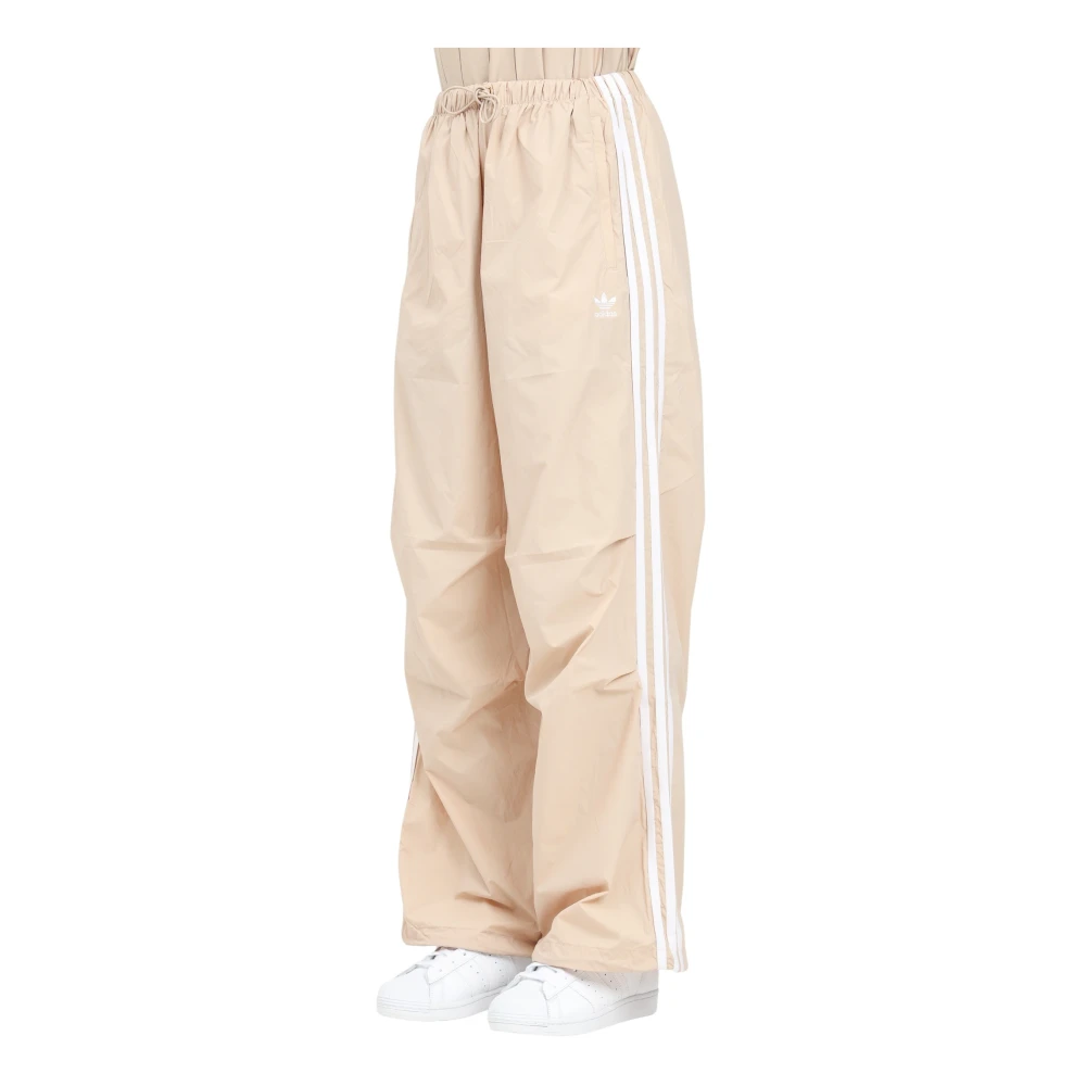 adidas Originals Wijde broek met 3 strepen Beige Dames