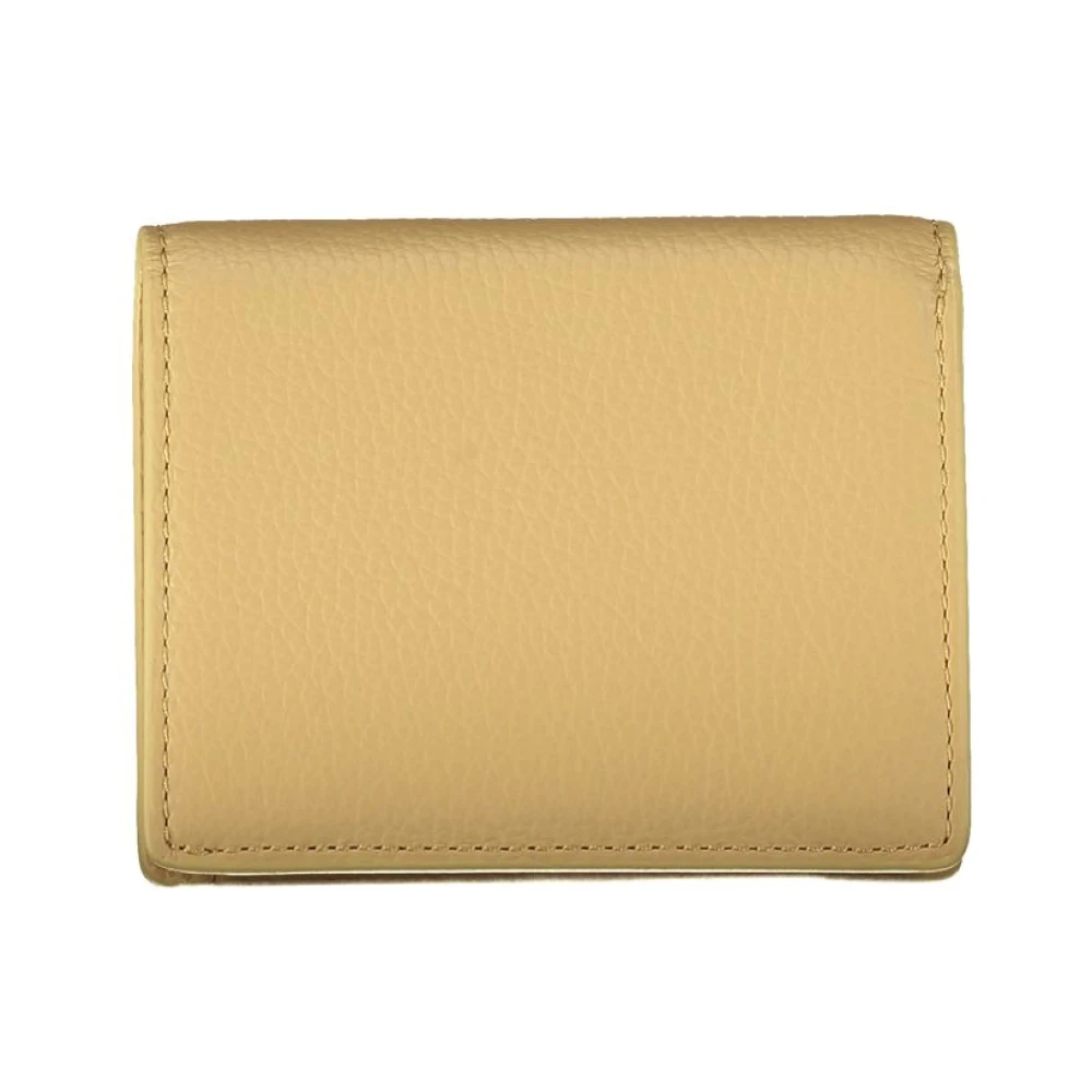 Coccinelle Beige Leren Portemonnee met Automatische Sluiting Beige Unisex