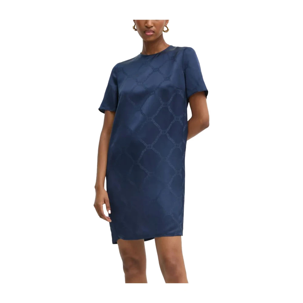 Twinset Lyocell Jurk: Elegante en Comfortabele Keuze Blue Dames