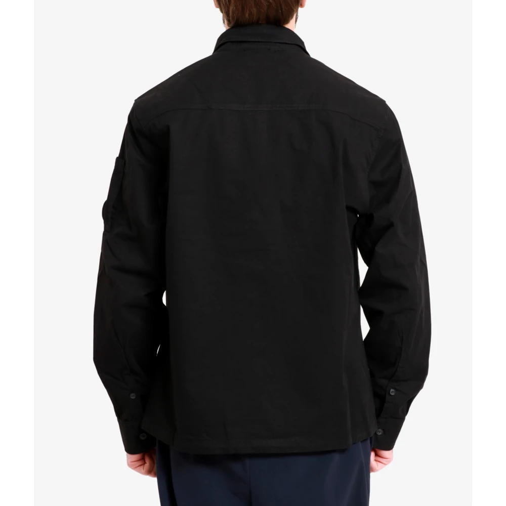 C.P. Company Zwarte Katoenen Gabardine Jas Black Heren