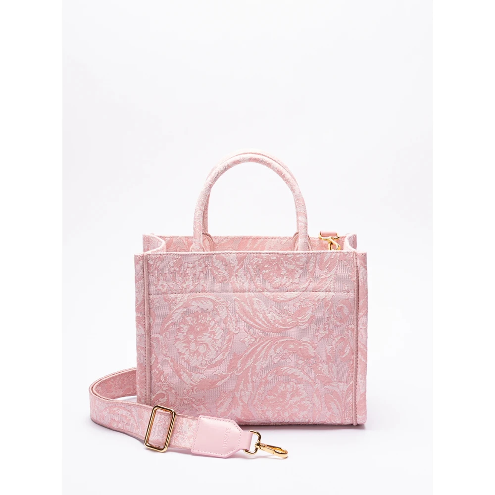 Versace Kleine geborduurde tote tas Pink Dames