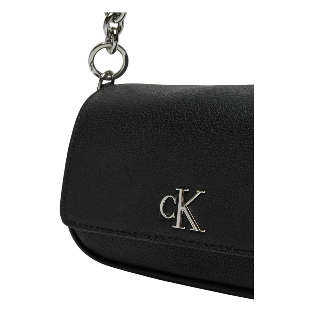 Calvin Klein Zwarte schoudertas met clipsluiting Black Dames