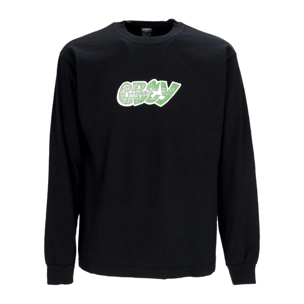 Obey Klassieke City Watch Dog Longsleeve T-shirt Black Heren