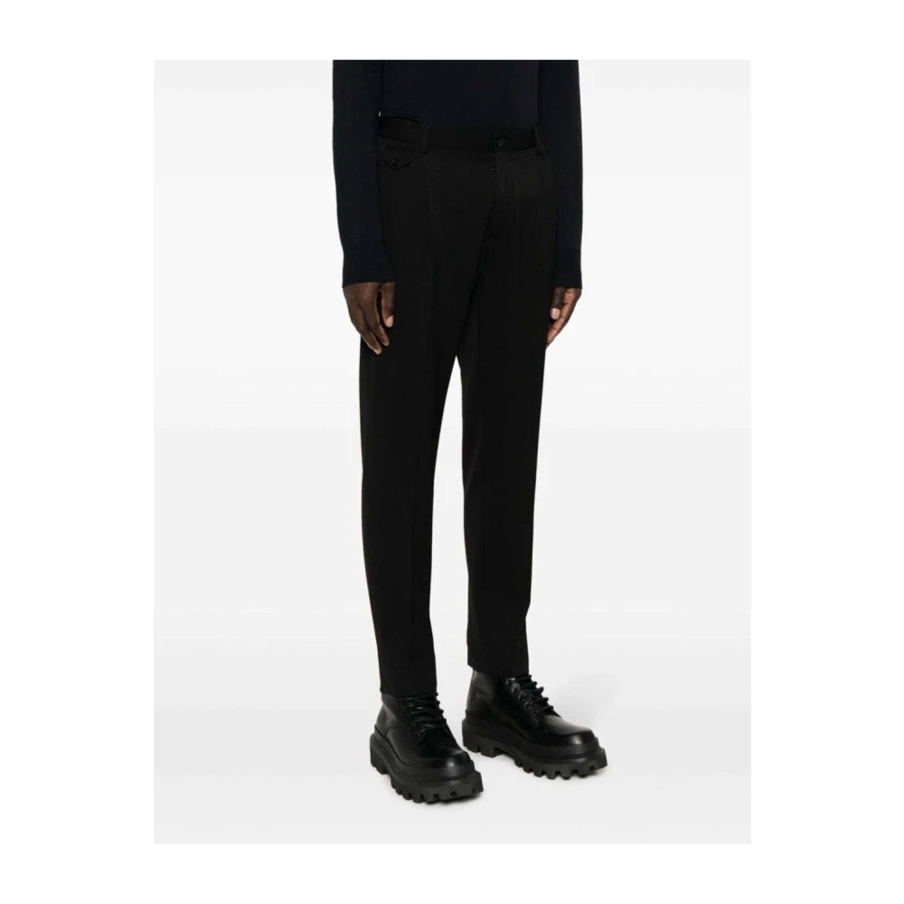 Dolce & Gabbana Op maat gemaakte Nero Wollen Broek Black Heren