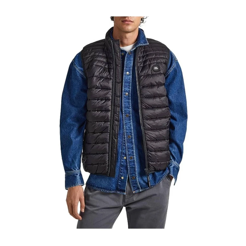 Pepe Jeans Men's Black Waistcoats, S, Vest