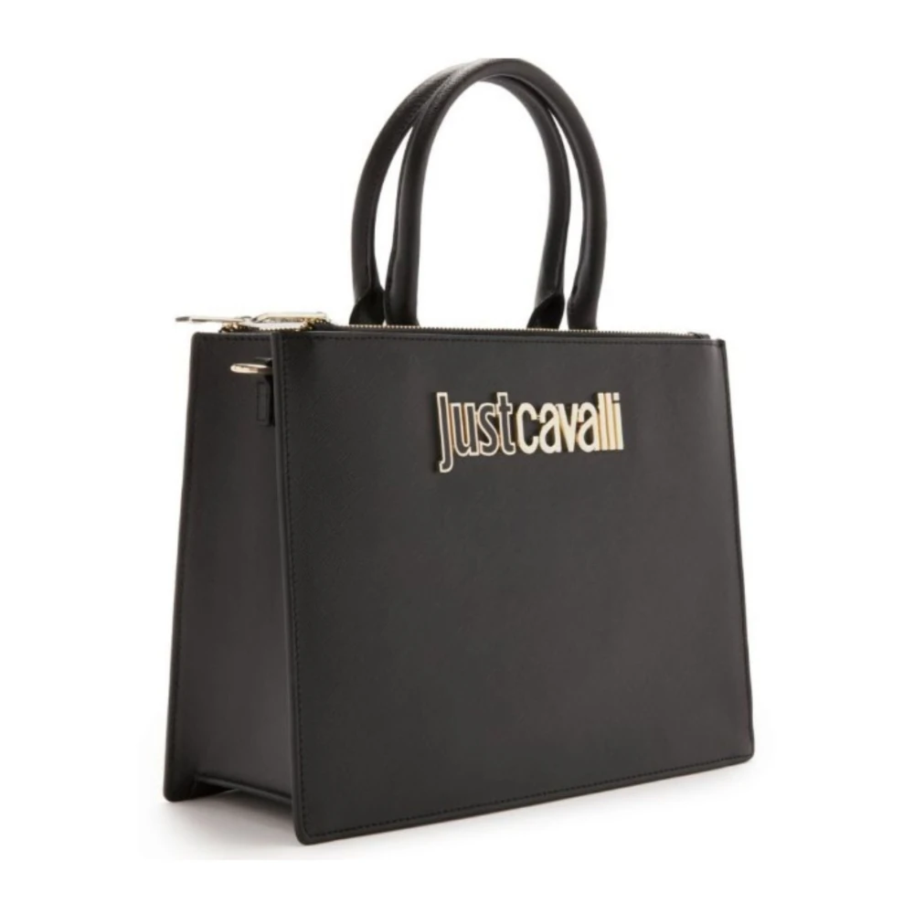 Just Cavalli Metalen Lettering Dames Tas Range Black Dames