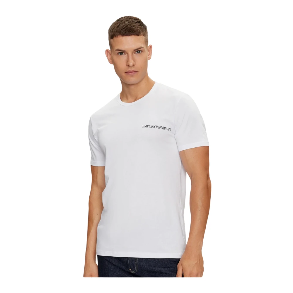 Emporio Armani Multicolor Stretch Katoenen T-shirts Pak White Heren