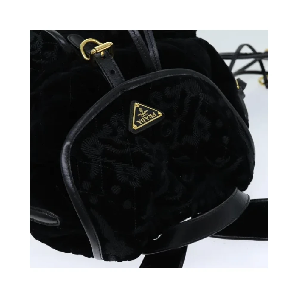 Prada Vintage Pre-owned Fabric backpacks Black Dames