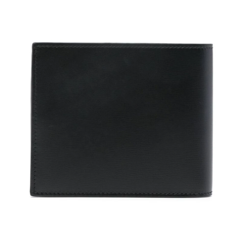 Salvatore Ferragamo Zwarte Leren Bi-Fold Portemonnee Black Heren