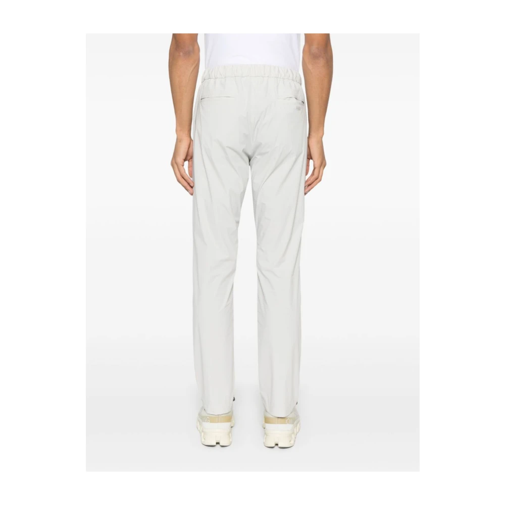 Herno Lichtgrijze Broek met Elastische Tailleband en Trekkoord White Heren