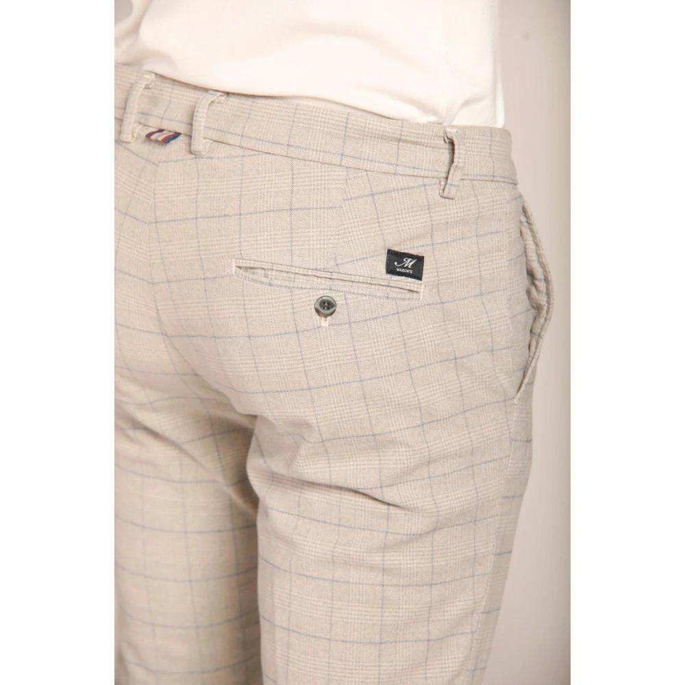 Mason's Slim Fit Katoenen Stretch Chino Broek Beige Heren