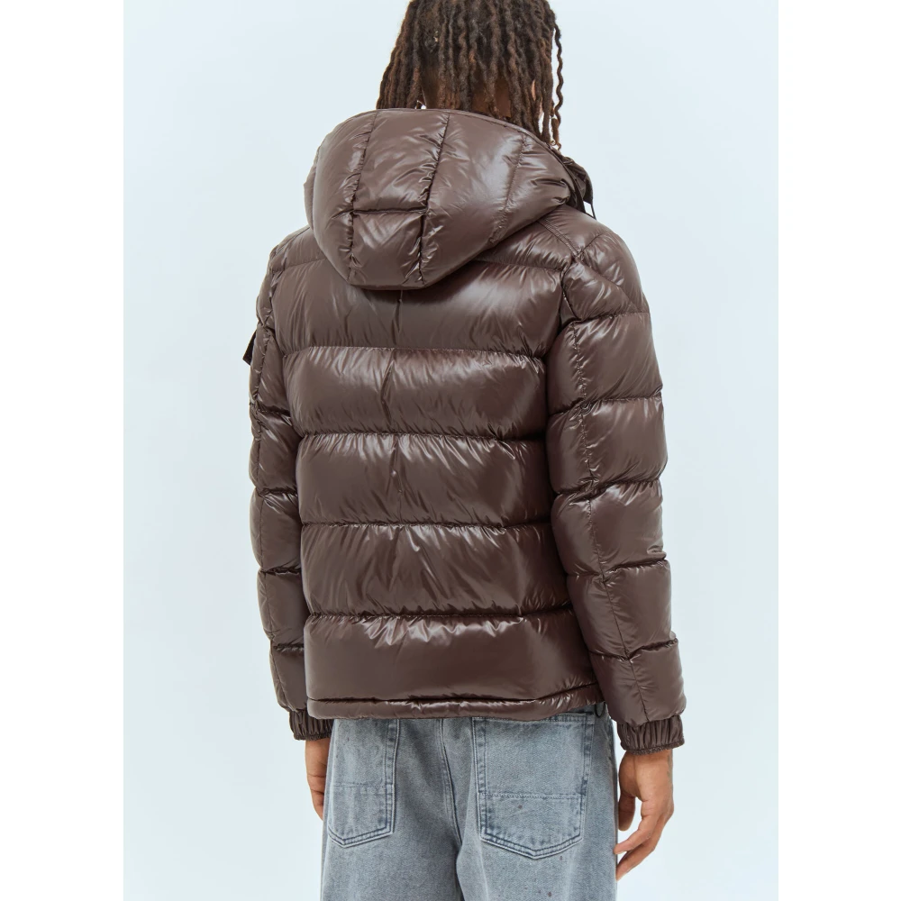 Moncler Gewatteerde korte donsjas met capuchon Brown Heren