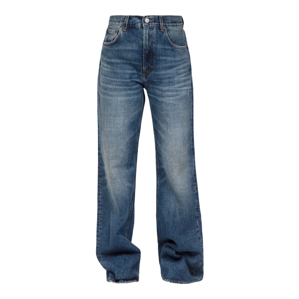 Haikure Blauwe Stone Wash Straight Leg Jeans Blue Dames