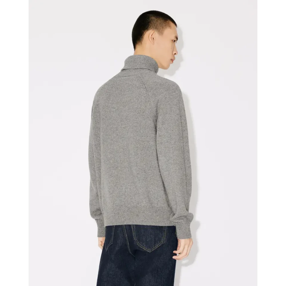 Kenzo Grijze Coltrui met Boke Flower Embleem Gray Heren