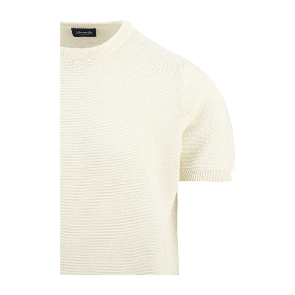 Drumohr Witte Crewneck Sweater White Heren