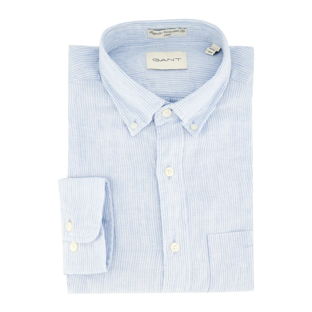 Gant Casual Lichtblauw Overhemd Blue Heren