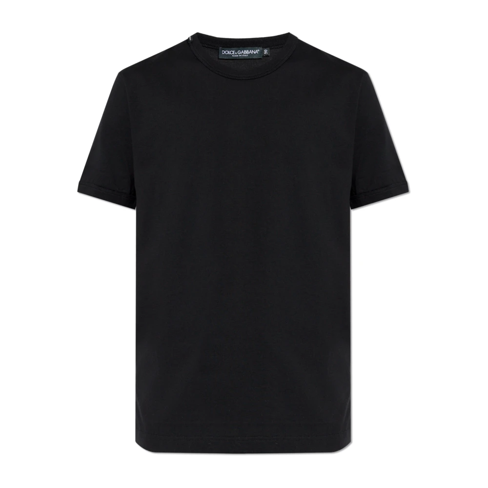 Dolce & Gabbana Men's Black T-Shirts, M, Round Neck T-Shirt