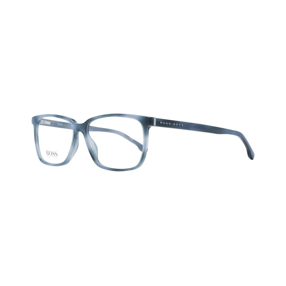 Hugo Boss Stijlvol Blauw Rechthoekige Optische Frames Blue Heren