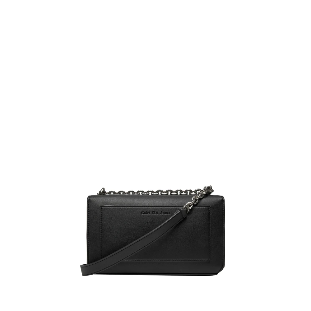 Calvin Klein Zwarte Schoudertas Elegant Ontwerp Black Dames